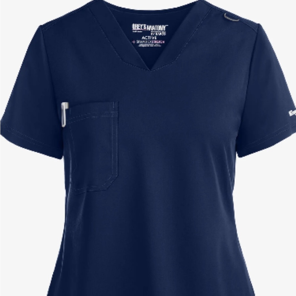 Grey’s Anatomy Spandex Stretch Bree V-Neck Scrub Top Size XS
